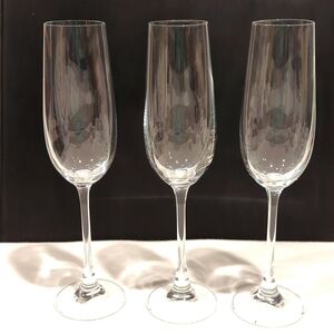Champagne Flutes Glasses Set of 3